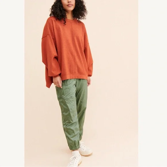Free People Uptown Pullover Sweat in Salsa Bravo Size Small - Picture 1 of 12